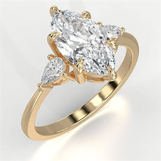 Image-13-Three stones engagement ring with Marquise centetr Image-13-Three stones engagement ring with Marquise centetr